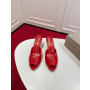 Christian Louboutin Red Patent Peep‑Toe Kitten Heel Mules
