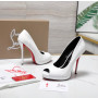Christian Louboutin Lady Z 120 White Patent Peep‑Toe Platform Stiletto Heel Pumps
