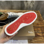 Christian Louboutin Denim Mixed‑Media Crystal Spike Low‑Top Sneakers