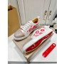 Christian Louboutin Lips‑Print Crystal‑Toe Low‑Top Lace‑Up Sneakers