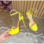 Christian Louboutin Yellow Patent Leather Platform Ankle‑Strap High‑Heel Sandals 150mm heel