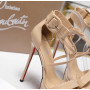 Christian Louboutin Nude Patent 150mm Ankle‑Strap Heel Platform Sandals