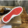 Christian Louboutin Navy Snake‑Print Gold‑Spiked Low‑Top Sneakers