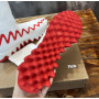 Christian Louboutin White Knit Sock‑Style Red Shark‑Tooth Sole High‑Top Sneaker Boots