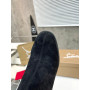 Christian Louboutin Black Suede Side‑Zip Block‑Heel Ankle Boots 85mm heel