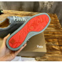 Christian Louboutin Dusty Blue Suede Spiked Low‑Top Men’s Sneakers
