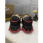 Christian Louboutin Black Leather Red Zigzag Sole Low‑Top Sneakers
