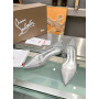 Christian Louboutin Clear PVC Crystal Embellished Pointed‑Toe Flat Pumps