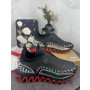 Christian Louboutin Black Silver‑Spiked Slip‑On Sneakers Red Shark‑Tooth Sole