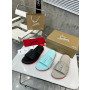 Christian Louboutin Beige Rubber Spiked Slide Sandal
