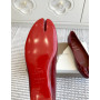Christian Louboutin × Maison Margiela Red Patent Leather Tabi Split‑Toe Flat Shoes
