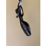 Christian Louboutin Black Crystal Embellished Satin Bow Tie‑Ankle Ballet Flats