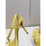 Christian Louboutin Yellow Patent Leather 100mm Stiletto Heel Slingback Sandals