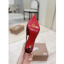 Christian Louboutin Burgundy Patent 85mm Slingback Pointed‑Toe Heel Pumps